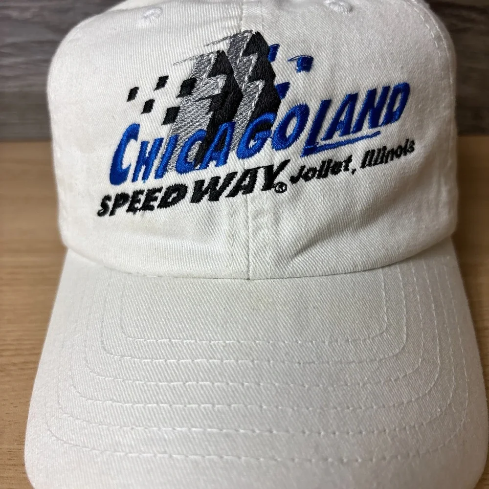 Chicagoland Speedway Hat Cap Strap Back Youth White Joliet Adjustable